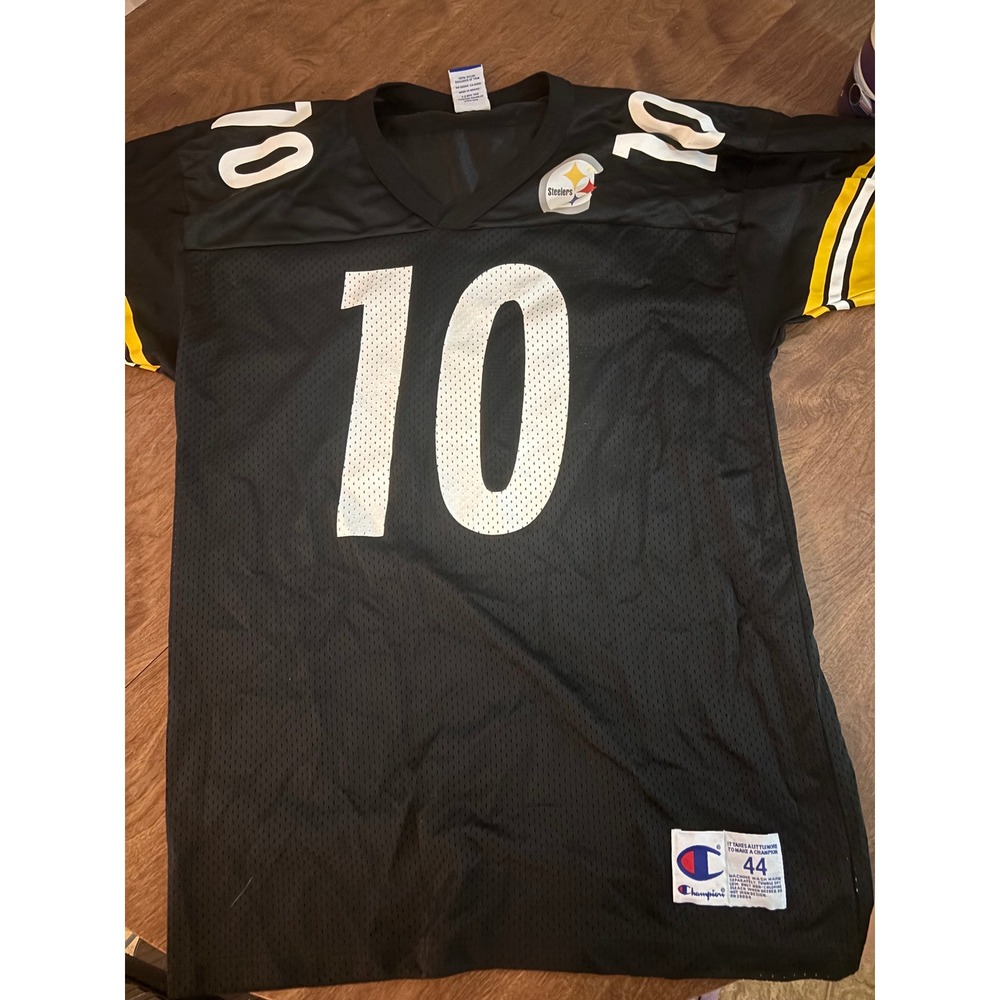 Pittsburgh Steelers Jersey 10 Champion Black Yellow NFL Football Men's Sz‎ 44